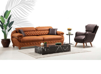 Modern Living room Complete Set Three Seater Sofa Couch Armchair Luxury Furniture